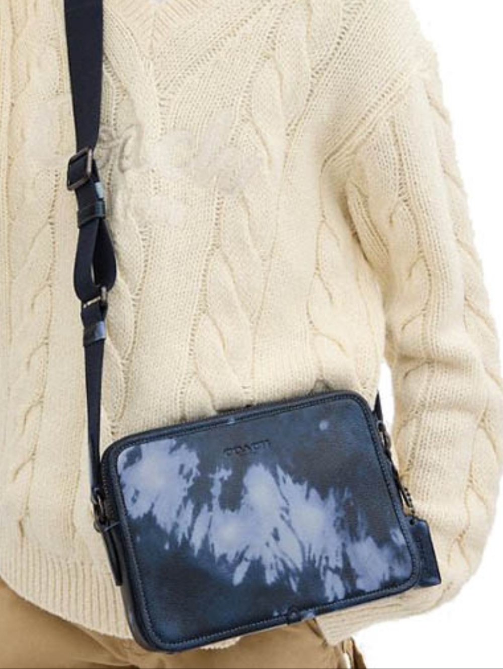 Coach Charter Crossbody Bag 24 in‎ Midnight Navy Tie-Dye.
